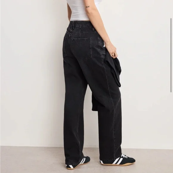 Good American Good 90’s Relaxed Mid-rise Black Jeans NWT